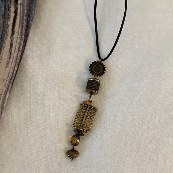 NICE +ZOE abstract neutral color sleeveless cinched dress L - Picture 8 of 16